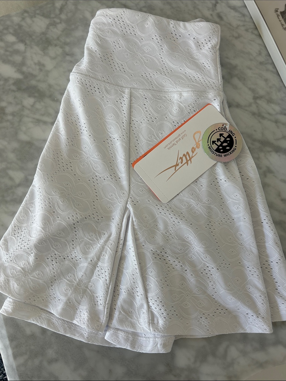Gottex White Eyelet Circle Skirt